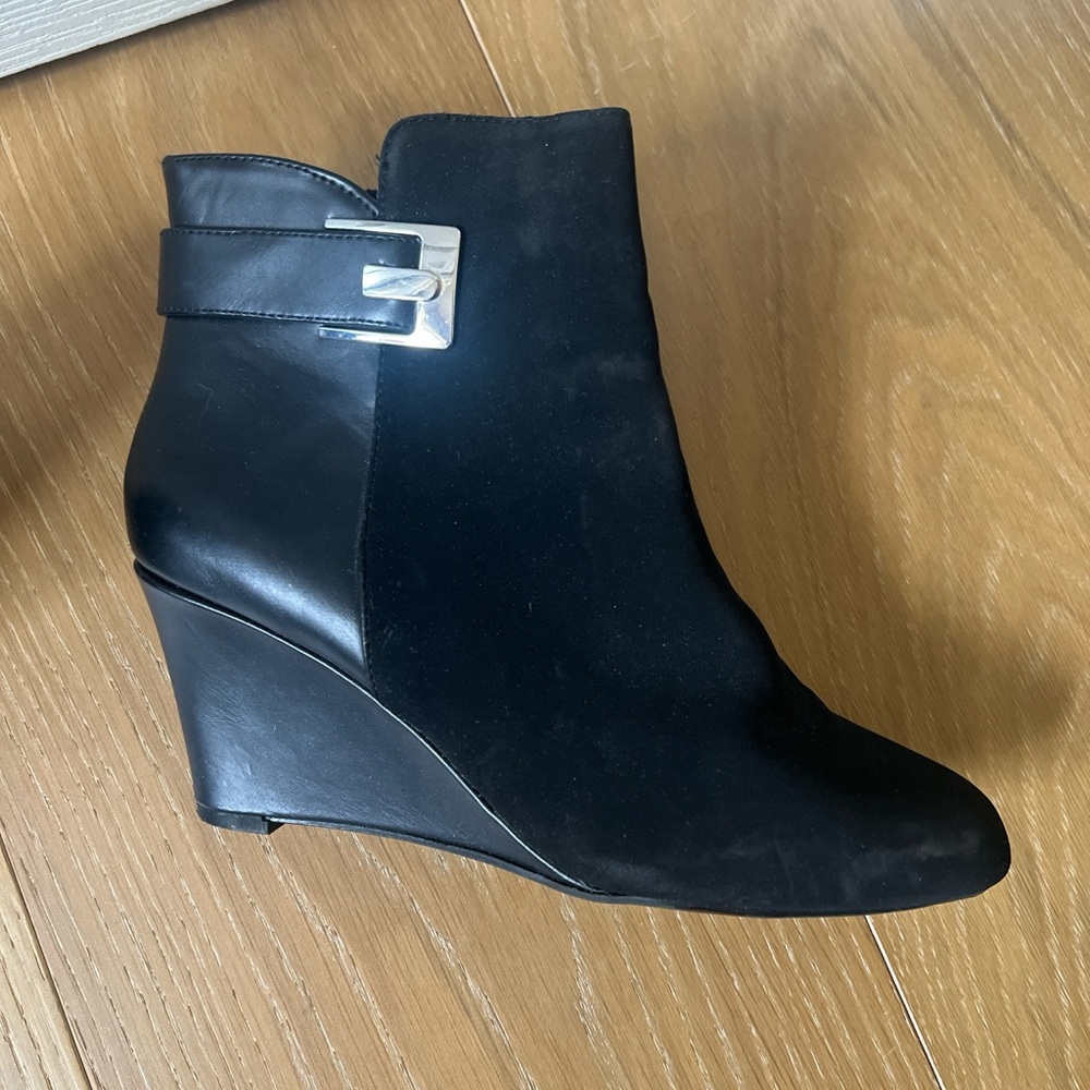 Elegant Black Wedge Ankle Boots